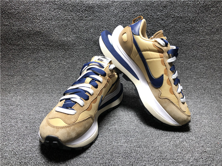 Women Nike VaoorWaffle Sacai Beign Yellow Blue White Shoes